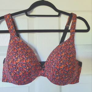CACIQUE BRA 38C floral Satin full coverage